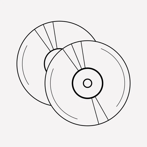 Elemento linea icona CD. Illustrazione vettoriale della linea di icone cd isolata su sfondo pulito per il design del logo dell'app mobile web . — Vettoriale Stock