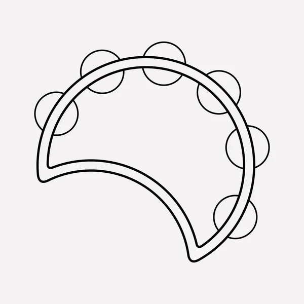 Élément de ligne d'icône tambourine. Illustration vectorielle de la ligne d'icône de tambourin isolée sur un fond propre pour la conception du logo de votre application mobile Web . — Image vectorielle