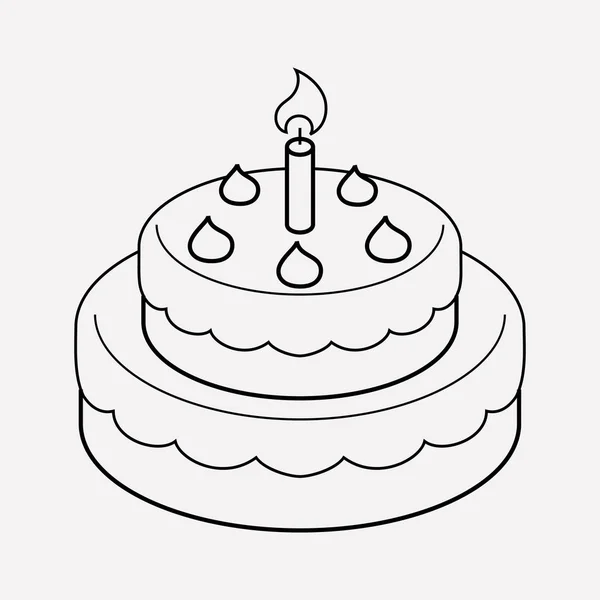 Elemento de línea de icono de pastel de cumpleaños. Ilustración vectorial de la línea de iconos de pastel de cumpleaños aislada en un fondo limpio para el diseño del logotipo de su aplicación móvil web . — Archivo Imágenes Vectoriales