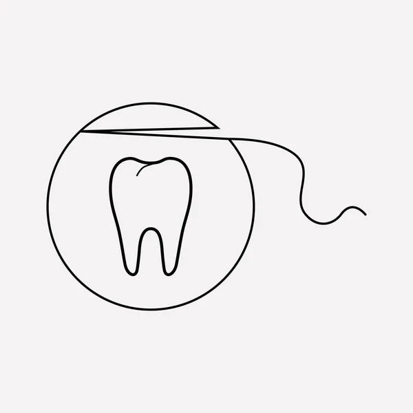 Елемент лінії зубної нитки. Векторні ілюстрації лінії піктограм зубної нитки ізольовані на чистому фоні для дизайну логотипу вашого мобільного додатку . — стоковий вектор