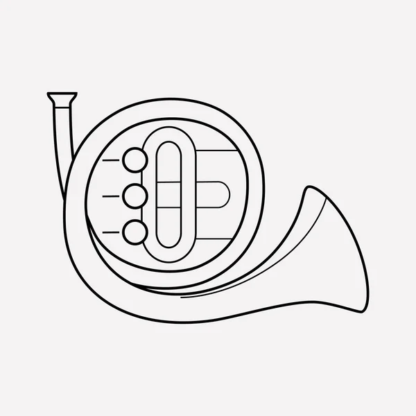 French Horn Icon Line Element Vector Illustration French Horn Icon — Stock Vector