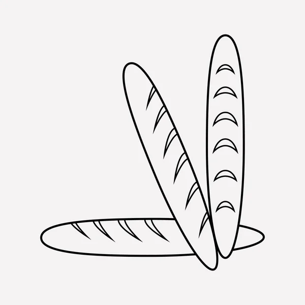 Baguette icono elemento de línea. Ilustración vectorial de la línea de iconos de baguette aislada en un fondo limpio para el diseño del logotipo de su aplicación móvil web . — Archivo Imágenes Vectoriales