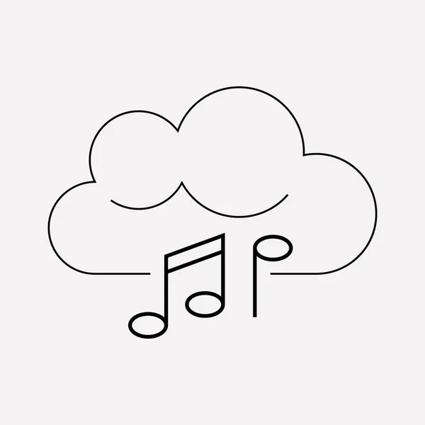 Élément de ligne icône de musique Cloud. Illustration vectorielle de la ligne d'icônes de musique cloud isolée sur un fond propre pour la conception de votre logo d'application mobile Web . — Image vectorielle