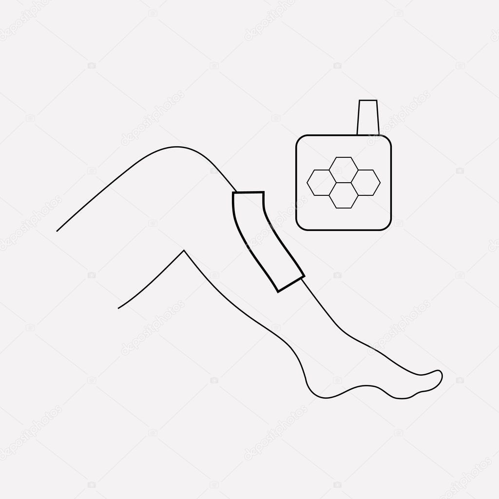 Waxing icon line element. Vector illustration of waxing icon line isolated on clean background for your web mobile app logo design.