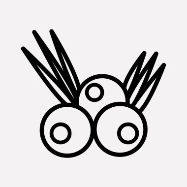 Acai çilek simgesi line öğesi. Acai çilek simgesi satır web mobil app logo tasarımı için temiz arka plan üzerinde izole vektör çizim.