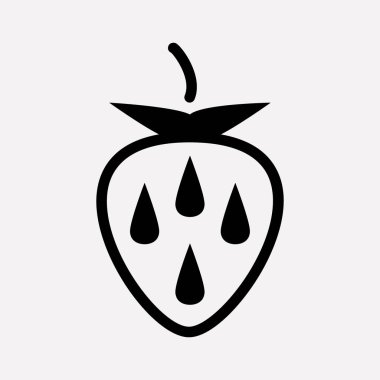 Çilek simgesi line öğesi. Web mobil app logo tasarımı için temiz arka plan üzerinde izole çilek simgesi çizgi vektör çizim.