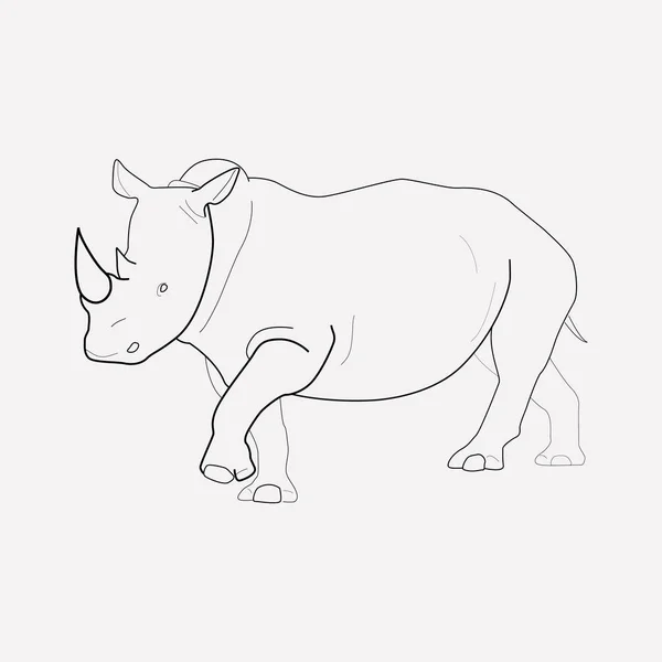 Rinoceronte elemento de linha ícone. Ilustração vetorial da linha de ícone de rinoceronte isolada no fundo limpo para o design do logotipo do aplicativo móvel da web . —  Vetores de Stock