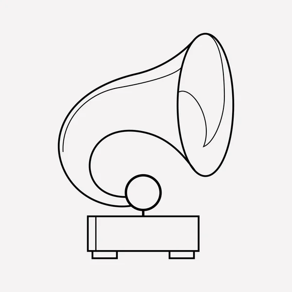 Grammophon-Symbolzeilenelement. Vektor-Illustration der Grammophon-Symbollinie isoliert auf sauberem Hintergrund für Ihr Web-Mobile-App-Logo-Design. — Stockvektor