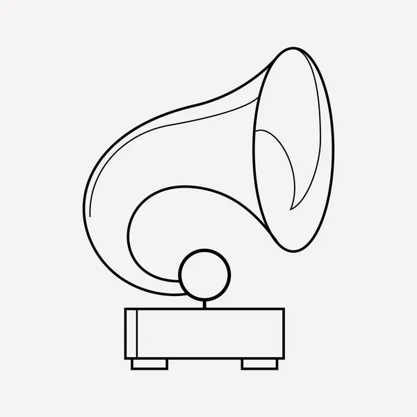 Gramofon ikon vonal elemet. Gramofon ikon vonal elszigetelt tiszta háttér a web mozgatható app logo design vektor illusztráció. — Stock Vector