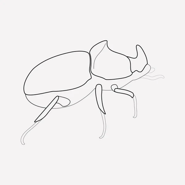 Beetle icon line element. Vector illustration of beetle icon line isolated on clean background for your web mobile app logo design. — Stock Vector