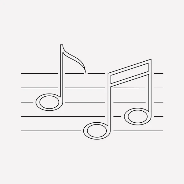 Müzik notu simge line öğesi. Web mobil app logo tasarımı için temiz arka plan üzerinde izole müzik notu simge çizgi vektör çizim. — Stok Vektör