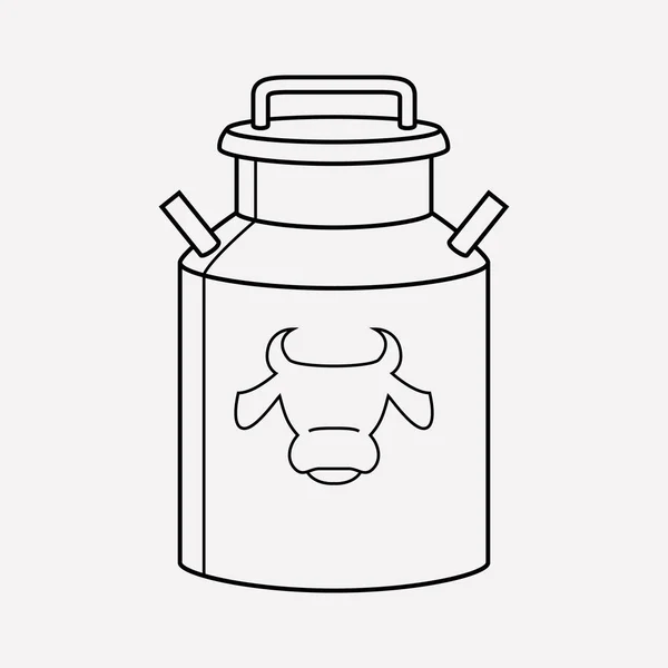 Milch kann Symbolzeilenelement. Vektorillustration der Milchkannen-Symbolzeile isoliert auf sauberem Hintergrund für Ihr Web-Mobile-App-Logo-Design. — Stockvektor