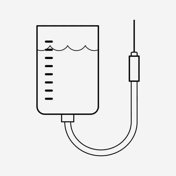 血液バッグ アイコン ライン要素。ウェブ モバイル アプリのロゴ デザインのきれいな背景に分離された血液バッグ アイコン ラインのベクトル イラスト. — ストックベクタ