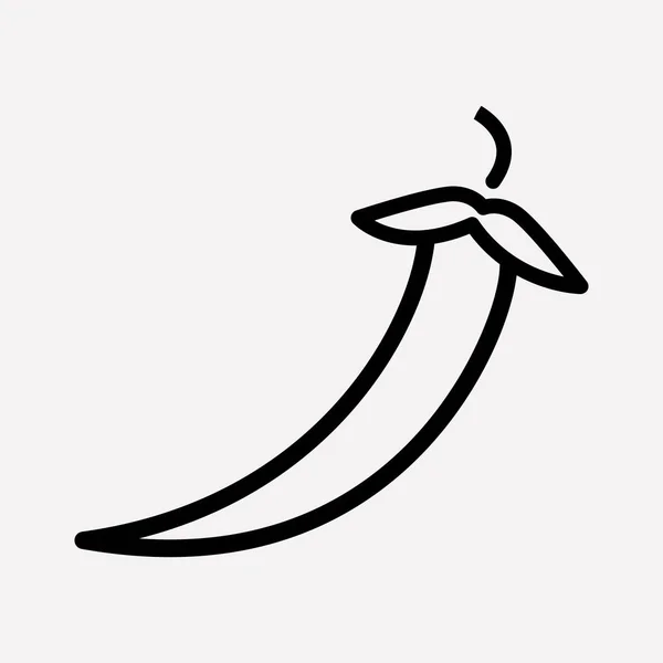 Chili elemento de linha ícone pimenta. Ilustração vetorial da linha de ícones de pimenta isolada no fundo limpo para o design do logotipo do aplicativo móvel da web . —  Vetores de Stock