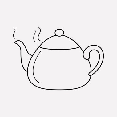 Çaydanlık simgesi line öğesi. Çaydanlık simgesi satır web mobil app logo tasarımı için temiz arka plan üzerinde izole vektör çizim.