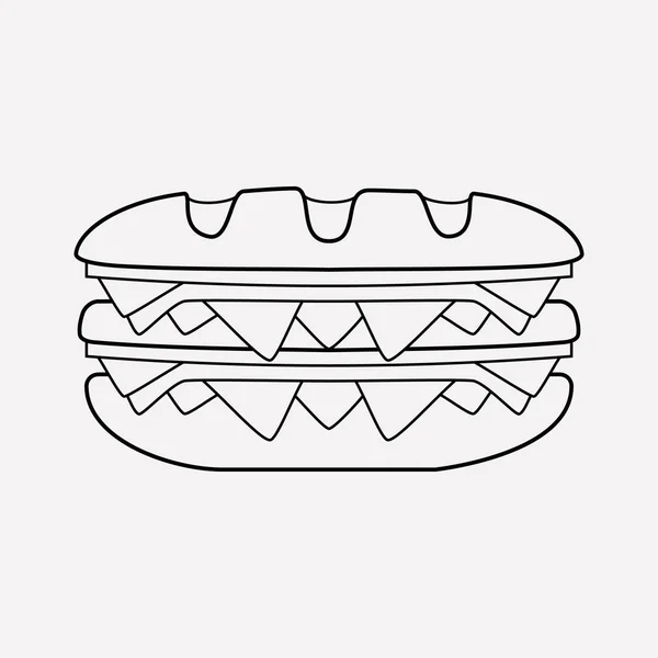 Çift Kişilik sandviç simgesi line öğesi. Vektör çizim satırının web mobil app logo tasarımı için temiz arka plan üzerinde izole çift sandviç simgesi. — Stok Vektör