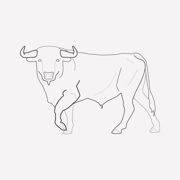 Bull ikonę elementu line. Ilustracja wektorowa bull ikonę linia na białym tle na czyste podłoże dla projektu logo mobilnych aplikacji sieci web. — Wektor stockowy