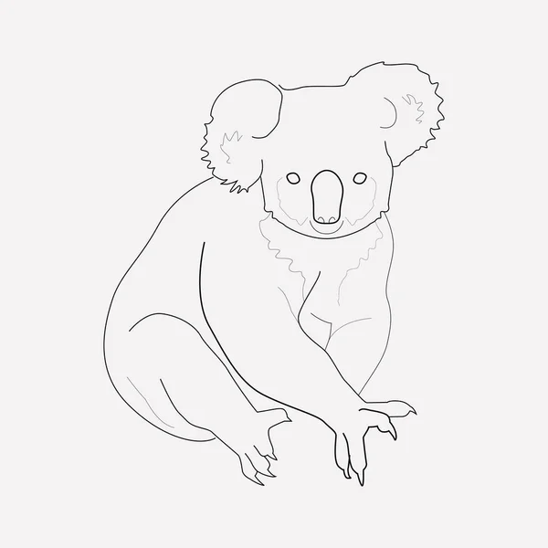 Elemento linea icona Koala. Illustrazione vettoriale della linea di icone koala isolata su sfondo pulito per il design del logo dell'app mobile web . — Vettoriale Stock