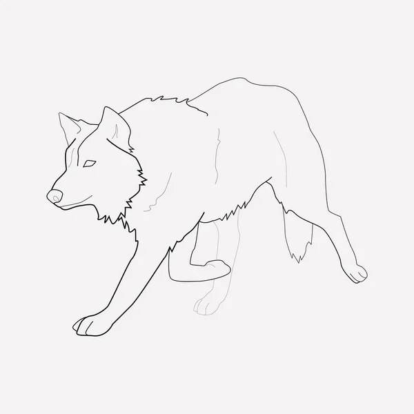 Wolf Symbolzeilenelement. Vektor-Illustration der Wolf-Symbollinie isoliert auf sauberem Hintergrund für Ihr Web-Mobile-App-Logo-Design. — Stockvektor