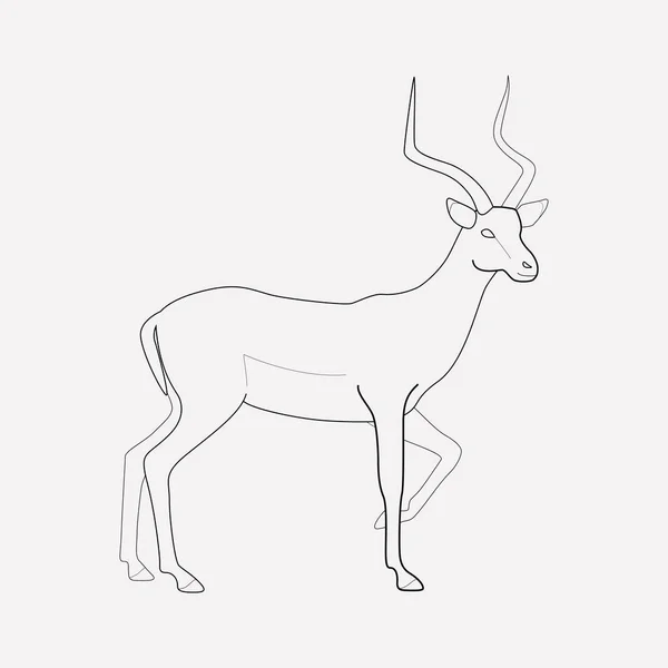 Antilop ikonen line-element. Vektorillustration av antilop ikonen linje isolerade på ren bakgrund för din mobilapp logotyp webbdesign. — Stock vektor