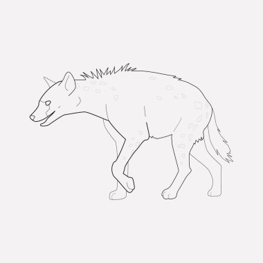 Sırtlan simgesi line öğesi. Sırtlan simgesi satır web mobil app logo tasarımı için temiz arka plan üzerinde izole vektör çizim.