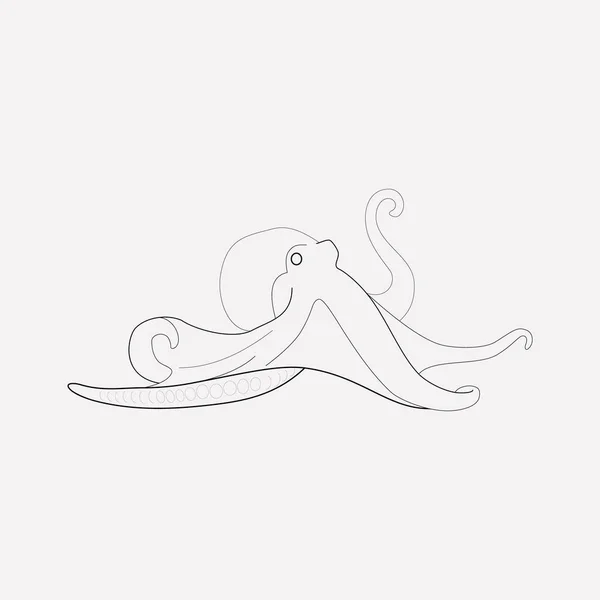 Octopus icon line element. Vector illustration of octopus icon line isolated on clean background for your web mobile app logo design. — Stock Vector