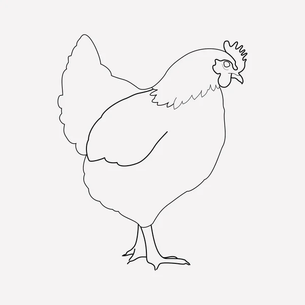 Hühnersymbol-Zeilenelement. Vektor-Illustration der Hühnersymbol-Linie isoliert auf sauberem Hintergrund für Ihr Web-Mobile-App-Logo-Design. — Stockvektor
