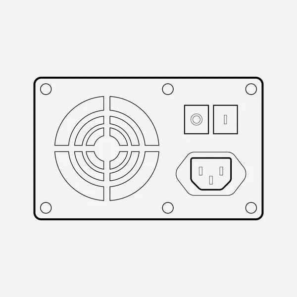 Power supply pictogram line-element. Vectorillustratie van macht voedingsleiding pictogram geïsoleerd op schone achtergrond voor uw web mobiele app logo ontwerp. — Stockvector