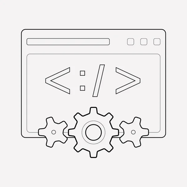 Web ontwikkeling pictogram line-element. Vectorillustratie van web ontwikkeling pictogram lijn geïsoleerd op schone achtergrond voor uw web mobiele app logo ontwerp. — Stockvector