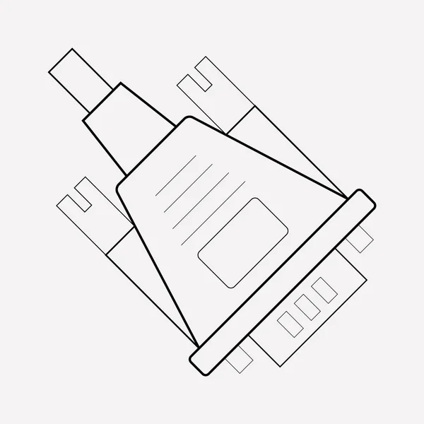 VGA stekker pictogram line-element. Vectorillustratie van VGA-stekker pictogram lijn geïsoleerd op schone achtergrond voor uw web mobiele app logo ontwerp. — Stockvector