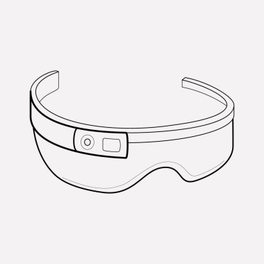 Akıllı gözlük simgesi line öğesi. Akıllı gözlük simgesi satır web mobil app logo tasarımı için temiz arka plan üzerinde izole vektör çizim.