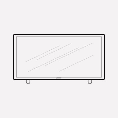 TV simgesi line öğesi. Tv simgesi satır web mobil app logo tasarımı için temiz arka plan üzerinde izole vektör çizim.