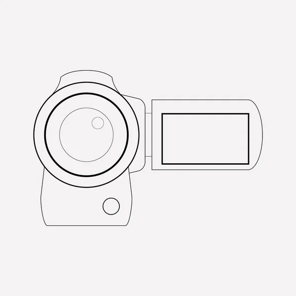 Élément de ligne icône caméra vidéo. Illustration vectorielle de la ligne d'icône de caméra vidéo isolée sur un fond propre pour la conception du logo de votre application mobile Web . — Image vectorielle