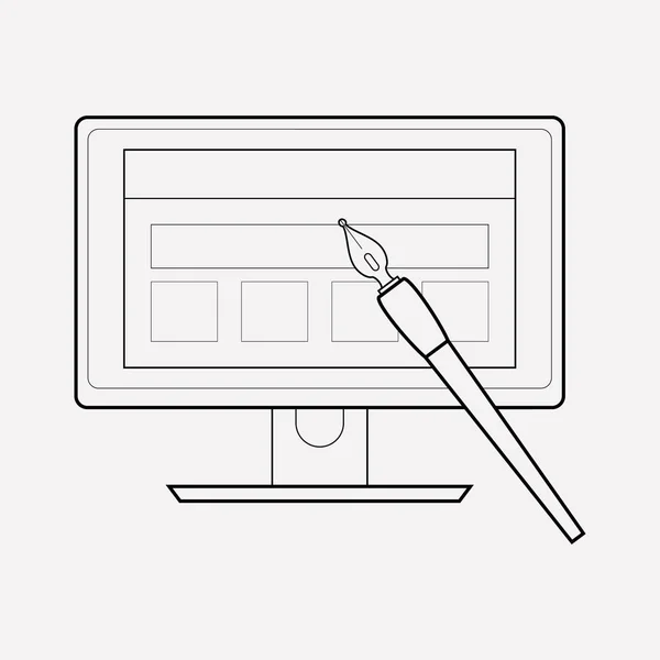 Web design ícone elemento de linha. Ilustração vetorial da linha de ícones de web design isolada no fundo limpo para o design do logotipo do seu aplicativo móvel web . —  Vetores de Stock