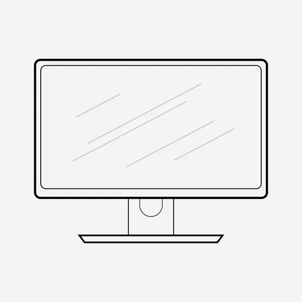 Monitor ícone elemento de linha. Ilustração vetorial da linha de ícone do monitor isolada no fundo limpo para o design do logotipo do aplicativo móvel da web . —  Vetores de Stock