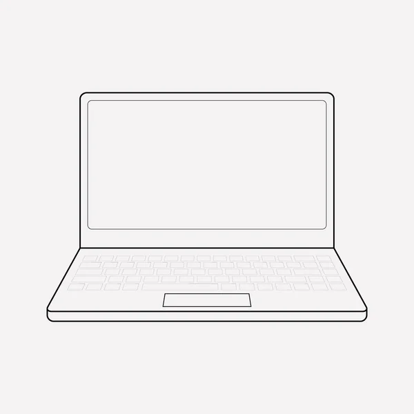 Laptop ícone elemento de linha. Ilustração vetorial da linha de ícone do laptop isolada no fundo limpo para o design do logotipo do aplicativo móvel da web . —  Vetores de Stock