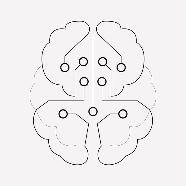 Inteligência artificial ícone elemento de linha. Ilustração vetorial da linha de ícone de inteligência artificial isolada no fundo limpo para o design do logotipo do aplicativo móvel da web . — Vetor de Stock