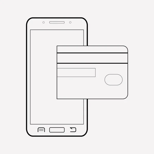 Mobile banking icona linea elemento. Illustrazione vettoriale della linea di icone bancarie mobili isolata su sfondo pulito per la progettazione del logo dell'app mobile web . — Vettoriale Stock