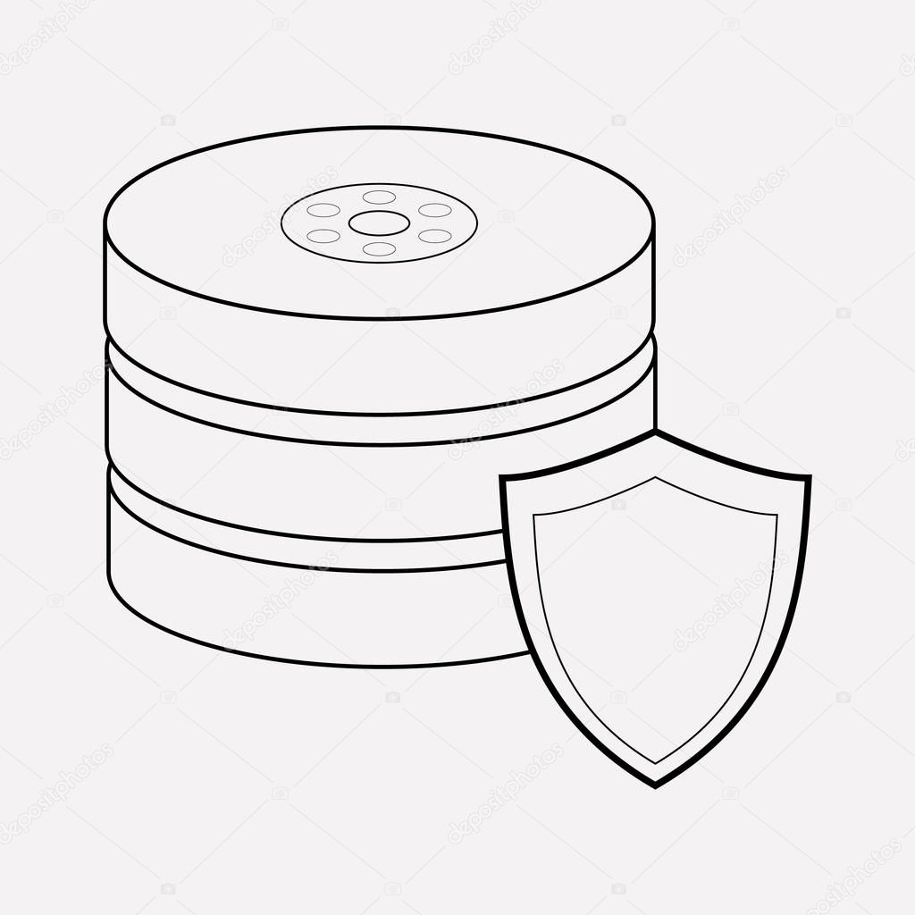Data protection icon line element. Vector illustration of data protection icon line isolated on clean background for your web mobile app logo design.