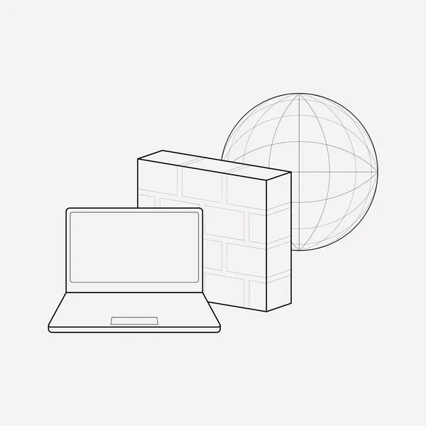 Firewall icon line element.  illustration of firewall icon line isolated on clean background for your web mobile app logo design.