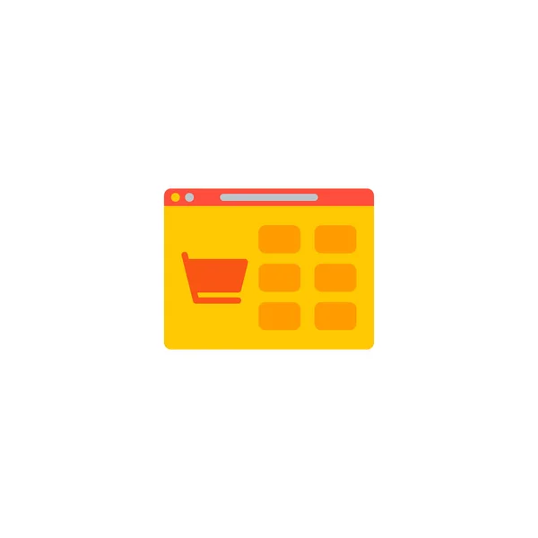 Shop page icon flat element.  illustration of shop page icon flat isolated on clean background for your web mobile app logo design. — Stock Photo, Image
