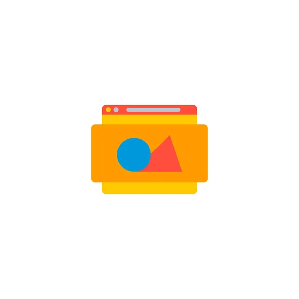 Website Image Icon flaches Element. Vektor Illustration der Website-Image-Symbol flach isoliert auf sauberem Hintergrund für Ihre Web-Handy-App Logo-Design. — Stockvektor