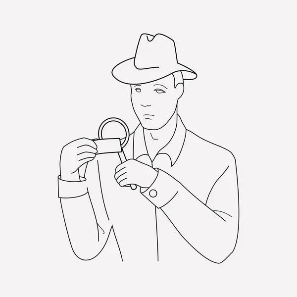 Elemento de línea de icono Detective. Ilustración vectorial de la línea de iconos de detectives aislados en un fondo limpio para el diseño del logotipo de su aplicación móvil web . — Archivo Imágenes Vectoriales