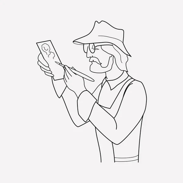 Arkeolog simgesi line öğesi. web mobil app logo tasarımı için temiz arka plan üzerinde izole arkeolog simgesi çizgi çizimi. — Stok fotoğraf