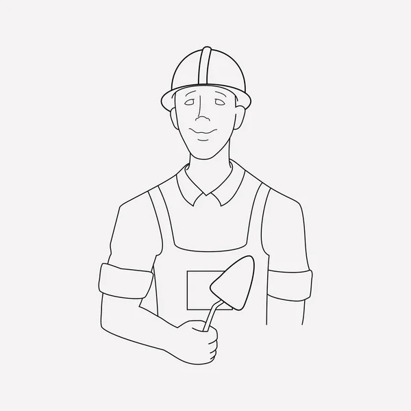 Builder icon line element.  illustration of builder icon line isolated on clean background for your web mobile app logo design.