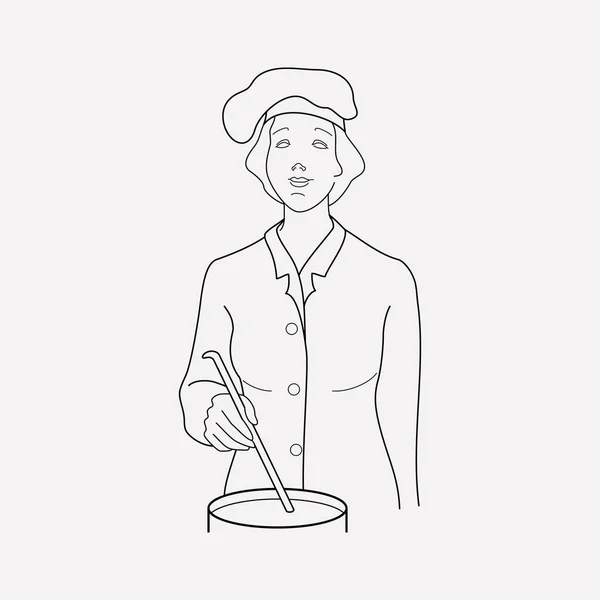 Chef icono elemento de línea. Ilustración vectorial de la línea de iconos del chef aislada en un fondo limpio para el diseño del logotipo de su aplicación móvil web . — Vector de stock