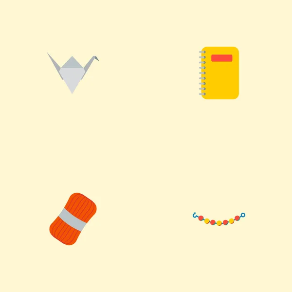 Set di icone fatte a mano simboli in stile piatto con scrapbooking, matassa, origami e altre icone per il tuo design del logo dell'app mobile web . — Vettoriale Stock