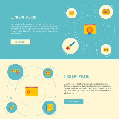 Reklam Yazarlığı, sosyal nişan, Web sitesi içerik ve diğer simgeler web mobil app logo tasarımı için geliştirme simgeler düz stil sembollerle kümesi.