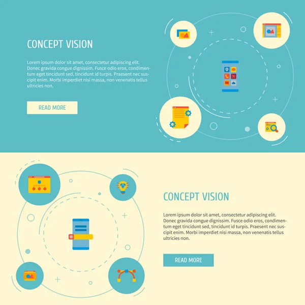 Set of development icons flat style symbols with website testing, brilliant idea, website image and other icons for your web mobile app logo design. — Stock Photo, Image