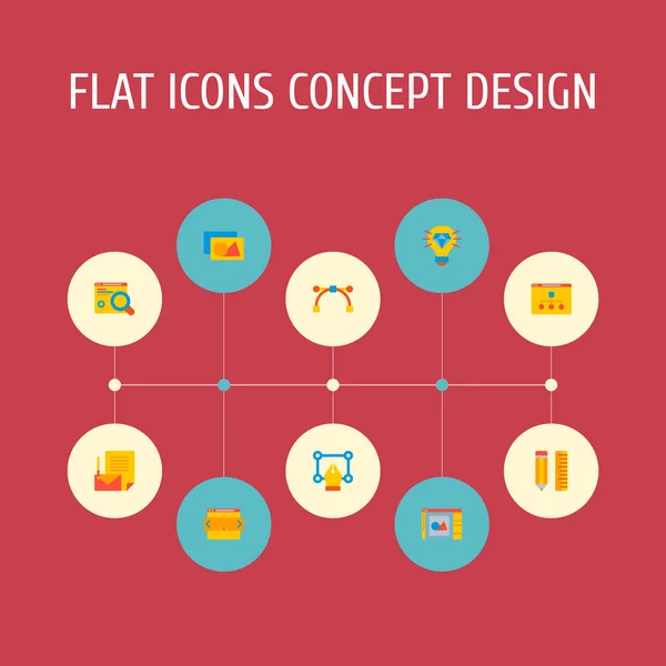 Ensemble d'icônes de développement de site Web symboles de style plat avec curseur de site Web, idée brillante, art raster et autres icônes pour la conception de logo de votre application mobile Web . — Photo